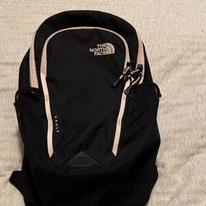 The North Face Black and Cream Backpack